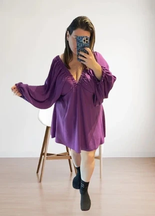 Vestito corto viola con maniche a palloncino – Taglia Unica, brand: Fashion, condizioni: Ottime, taglia: Taglia unica, €7.00, €8.05 include la Protezione acquisti