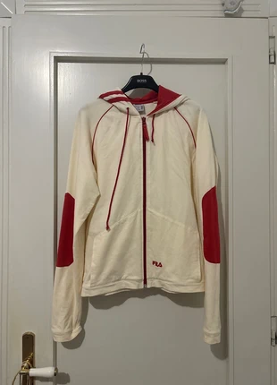Felpa con cappuccio bianco panna e rosso fila vintage, marke: FILA, zustand: Sehr gut, größe: M / 38 / 10, 10,00 €, 11,20 € inklusive Vinted-Käuferschutz