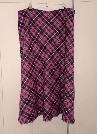 Boden 100% Wool Pink Tartan Midi Skirt Size 18L Fringed Hem Christmas, brand: Boden, condition: Very good, size: L / UK 16-18, £20.00, £21.70 includes Buyer Protection