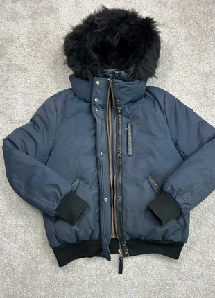 Grosse doudoune à capuche Mackage X Paul & Joe - unisexe - bleu nuit/noir - double couche - taille S, marque: Mackage, état: Très bon état, taille: S, 240,00 €, 252,70 € Protection acheteurs incluse