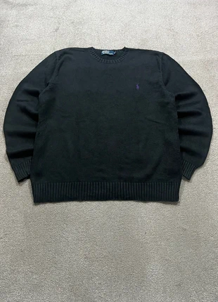 Ralph Lauren Sweater/Jersey Retro Old Money Round Neck Cotton Embroidered Logo Black, marque: Ralph Lauren, état: Très bon état, taille: M, 36,90 €, 39,45 € Protection acheteurs incluse