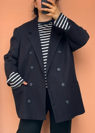 Blazer bleu marine doublé boutonnage sans épaulette vintage Promod double breasted oversize blazer, marque: Promod, état: Très bon état, taille: L / 40 / 12, 29,00 €, 31,15 € Protection acheteurs (Pro) incluse