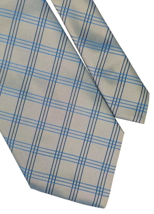 Vintage Roberto London Grey & Blue Check Tie (Wide 4" Width), brand: Roberto London, condition: Very good, £5.95, £6.95 includes Buyer Protection