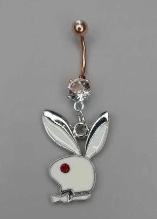 Piercing Nombril bijoux corps Lapin Playboy Acier Inoxydable argenté Blanc Rouge Scintillant, brand: Playboy, condition: New with tags, €7.87, €8.96 includes Buyer Protection Pro
