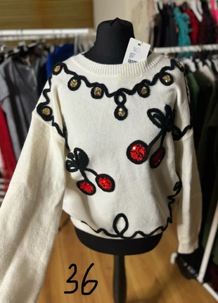 Cream & red cherry sweater, brand: Made In Italy, condition: New with tags, size: One size, €30.00, €32.20 includes Buyer Protection