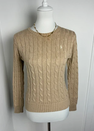 Pull Torsadé Col Rond Ralph Lauren | Classic Cable Knit Sweater | Vintage Chic, brand: Ralph Lauren, condition: Very good, size: XS / 34 / 6, €75.00, €79.45 includes Buyer Protection