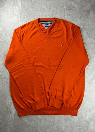 187. Pull d'hiver Maille épaisse col V neck tommy hilfiger | Orange | XXL/2XL, marque: Tommy Hilfiger, état: Bon état, taille: XXL, 17,00 €, 18,55 € Protection acheteurs (Pro) incluse