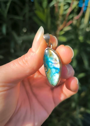 Pendentif Labradorite bleue/ Vert véritable, brand: labradorite, condition: New without tags, €8.00, €9.10 includes Buyer Protection
