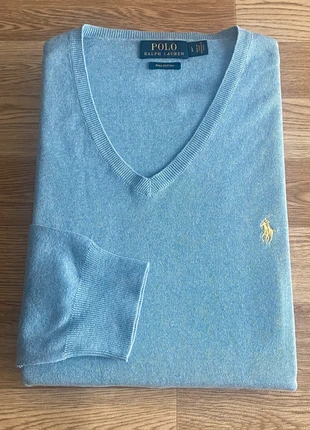 Pull col V – Ralph Lauren – coton Pima bleu ciel – taille L homme, marque: Ralph Lauren, état: Très bon état, taille: L, 39,00 €, 41,65 € Protection acheteurs (Pro) incluse