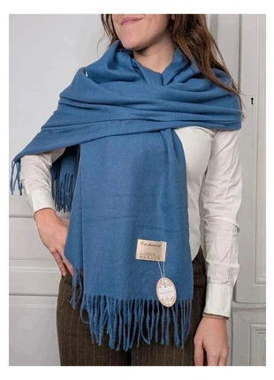 Écharpe bleu #jean en cachemire et laine neuve, brand: Cashmere, condition: New with tags, €24.90, €26.85 includes Buyer Protection