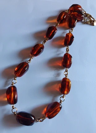 Collana in resina simil ambra stile bohemien, marca: Lavorazione Artigiana, estado: Novo sem etiquetas, €9.00, €10.15 inclui Proteção do Comprador