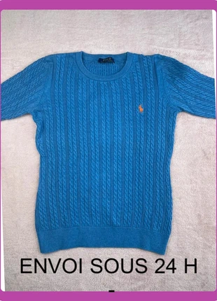 Pull Ralph Lauren torsadé bleu, brand: Ralph Lauren, condition: Very good, size: XL, €48.00, €51.10 includes Buyer Protection