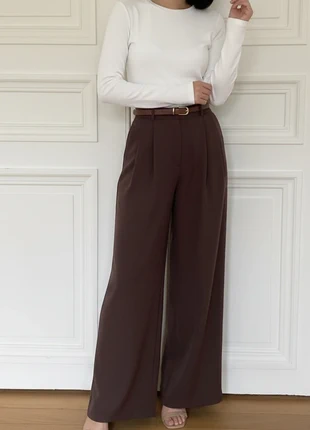 Pantalon de costume classe ample coupe droite marron 3125glam, marque: Mierra, état: Très bon état, taille: S / 36 / 8, 38,90 €, 41,55 € Protection acheteurs (Pro) incluse