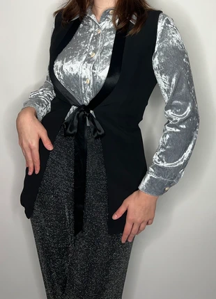 1990s black bow whimsigoth witch academia siren archive alt goth grunge retro gilet, merk: Vintage, staat: Heel goed, maat: S / 36 / 8, € 17,50, € 19,08 inclusief Kopersbescherming Pro