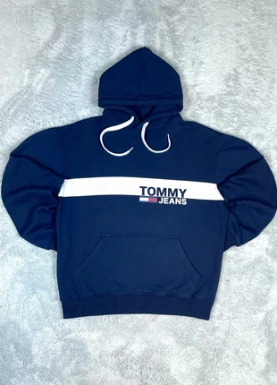 Sweat pull à capuche ample hoodie tommy hilfiger bleu marine logo imprimé taille L homme et femme, marca: Tommy Hilfiger, estado: Muito bom, tamanho: L, €30.00, €32.20 inclui Proteção do Comprador