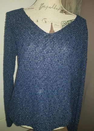 Pull bleu pailleté grande taille, marque: Patrice Breal, état: Très bon état, taille: 4XL / 48 / 20, 6,00 €, 7,00 € Protection acheteurs incluse
