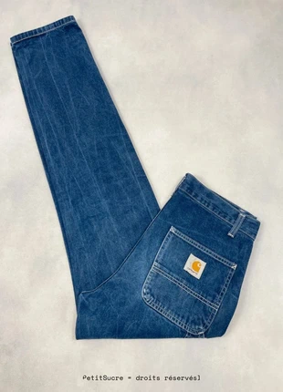 Jean Carhartt wip Bleu Marine Ruck Single Knee Pant Droit Carpenter Denim - Taille S w29 #1616, marque: Carhartt, état: Très bon état, taille: W29 | FR 38, 49,00 €, 52,15 € Protection acheteurs (Pro) incluse