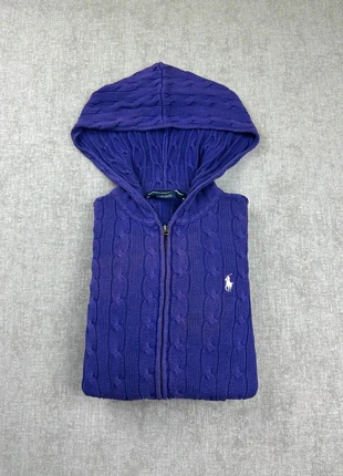 Pull Ralph Lauren torsadée zip à capuche | Taille M femme | violet logo blanc, marca: Ralph Lauren, estado: Muy bueno, tamaño: M / 38 / 10, 55,00 €, 58,45 € Protección al comprador Pro incluida