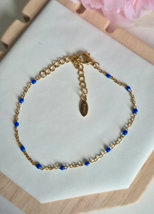 Bracelet style gigi dorée en acier inoxydable perles bleu électrique, marca: Gigi, estado: Muito bom, €8.00, €9.10 inclui Proteção do Comprador