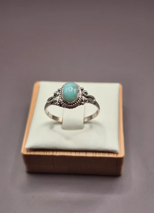 Anello in argento 925 con pietra Larimar, marca: Argento, estado: Nuevo sin etiquetas, tamaño: 18,5 mm Ø / 19,5, 29,00 €, 31,15 € Protección al comprador incluida