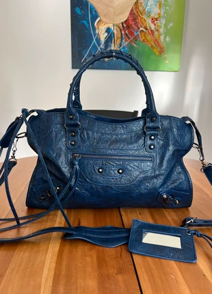 Sac à main bleu marine city taille L cabas y2k rétro 2000s, marque: City, état: Très bon état, 65,00 €, 68,95 € Protection acheteurs incluse