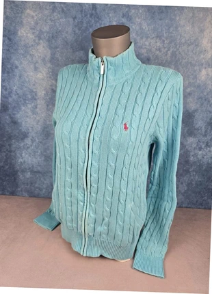 Polo Ralph Lauren cardigan bleu zip maille torsadée femme taille M “57A”, brand: Ralph Lauren, condition: Very good, size: M / 38 / 10, €40.00, €42.70 includes Buyer Protection Pro