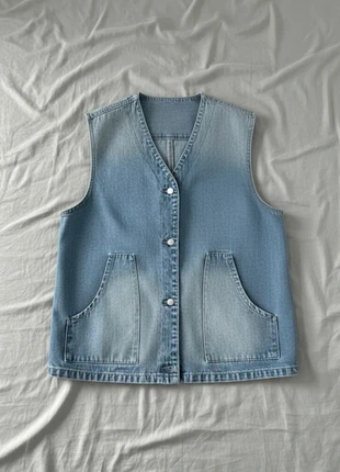 Gilet Sans Manches Effet Jean Délavé Style Vintage 90s Casual, merk: Vintage Dressing, staat: Heel goed, maat: M / 38 / 10, € 44,99, € 47,94 inclusief Kopersbescherming