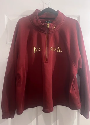 Nike Burgundy “Just Do It” Half-Zip Sweatshirt – Size 2X, brand: Nike, condition: Very good, size: XXL / UK 24-26, £8.00, £9.10 includes Buyer Protection