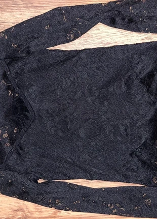 Tee-shirt noir en dentelle – manches longues – doublé sauf décolleté | VILA | Taille S, marque: VILA clothes, état: Très bon état, taille: S / 36 / 8, 3,00 €, 3,85 € Protection acheteurs incluse