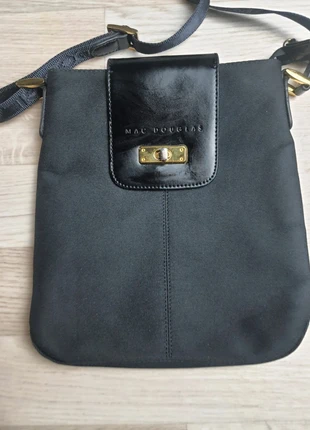 Sac bandoulière Mac Douglas – Toile noire & rabat cuir – Fermoir doré, marque: Mac Douglas, état: Très bon état, 24,00 €, 25,90 € Protection acheteurs incluse