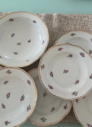 Lot de 6 assiettes + 1 grand plat en porcelaine S.F.P. France., marque: SFP France, état: Neuf sans étiquette, 20,00 €, 21,70 € Protection acheteurs incluse