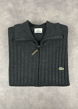 Pull Lacoste Full zip côtelé vintage / Noir/Gris logo brodé Laine et Acrylique / Taille XXL, marque: Lacoste, état: Très bon état, taille: XXL, 50,00 €, 53,20 € Protection acheteurs incluse