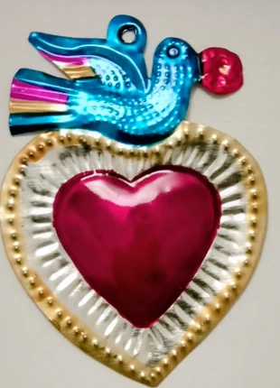 Ex-Voto Pajarito Mexico 9x12cm, marque: Fait Main, état: Neuf avec étiquette, 10,00 €, 11,20 € Protection acheteurs incluse