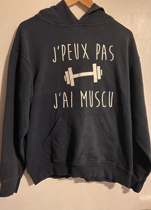 Sweat à capuche bleu marine, merk: Spreadshirt, staat: Goed, maat: M, € 6,00, € 7,00 inclusief Kopersbescherming