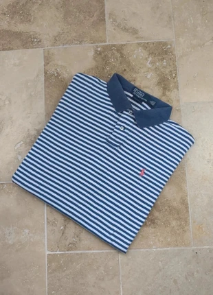 Polo Ralph Lauren - Homme L custom fit - Blanc rayures marines logo rose - Pima coton, marke: Ralph Lauren, zustand: Gut, größe: L, 20,00 €, 21,70 € beinhaltet Vinted-Käuferschutz Pro