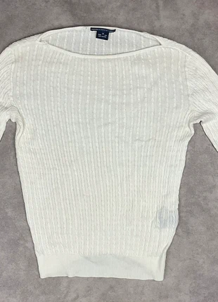 Pull fin Torsadé manches 3/4 Ralph Lauren Sport blanc en coton taille M pour femmes, marque: Ralph Lauren, état: Très bon état, taille: M / 38 / 10, 12,00 €, 13,30 € Protection acheteurs incluse