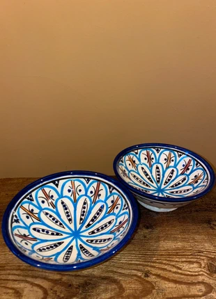 Schalen kommen Marokkaans aardewerk blauw wit, staat: Nieuw zonder prijskaartje, € 9,00, € 10,15 inclusief Kopersbescherming