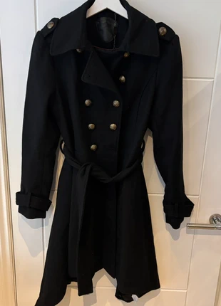 Ladies black wool blend double-breasted peacoat with military-style buttons by Lucid size 14, brand: lucid, condition: Very good, size: M / UK 12-14, £15.00, £16.45 includes Buyer Protection