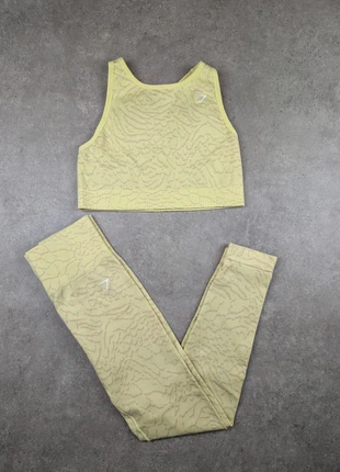 Ensemble de sport Legging + Brassière Gymshark Adapt animal seamless | Jaune | Taille M | Femme, merk: Gymshark, staat: Heel goed, maat: M / 38 / 10, € 40,00, € 42,70 inclusief Kopersbescherming