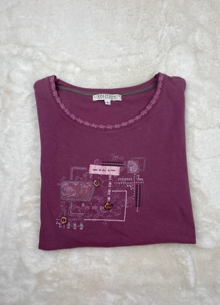 Top manche courtes Scottage vintage violet 100% coton, brand: Vintage Dressing, condizioni: Ottime, taglia: L / IT 44 / EU 40, €6.00, €7.00 include la Protezione acquisti