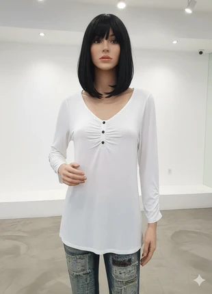 Camiseta blanca viscosa elástica Vivance estilo casual chic ., marque: Vivance, état: Très bon état, taille: M / 38 / 10, 8,50 €, 9,63 € Protection acheteurs (Pro) incluse