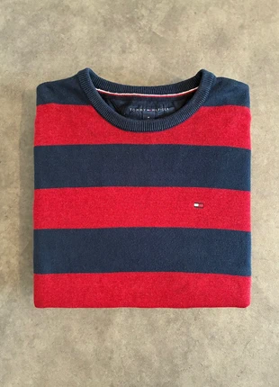 Pull Tommy Hilfiger Homme M Rayé Rouge Bleu Marine Col Rond Sweat Vintage Crewneck, marque: Tommy Hilfiger, état: Très bon état, taille: M, 29,00 €, 31,15 € Protection acheteurs incluse