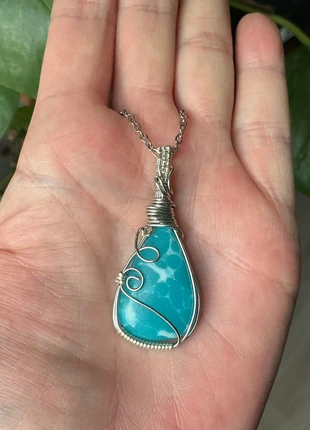 🌸 Mohave larimar edelsteen ketting 🌸, staat: Heel goed, € 18,00, € 19,60 inclusief Kopersbescherming Pro