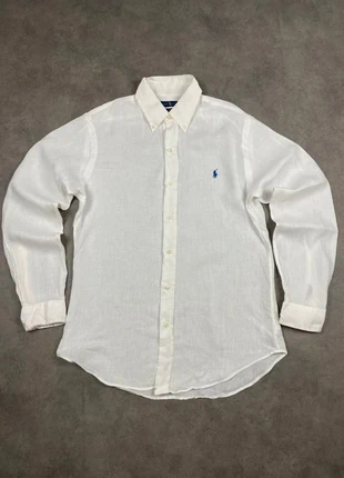 #36 - Chemise Ralph Lauren en Lin manches longues unie blanche taille M, brand: Ralph Lauren, condizioni: Ottime, taglia: M, €54.99, €58.44 include la Protezione acquisti