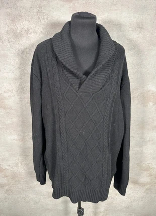Pull Maille Torsadée Cable Knit Vintage Coofandy noir damier ample taille XXL, brand: Vintage Dressing, condizioni: Ottime, taglia: XXL, €15.00, €16.45 include la Protezione acquisti Pro