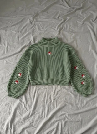 Pull Vert Brodé Champignons Cottagecore Vintage Bohème, merk: Elandra, staat: Heel goed, maat: M / 38 / 10, € 44,99, € 47,94 inclusief Kopersbescherming