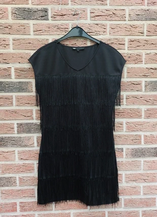WE, maat S - Zwarte jurk met franjes, marque: WE, état: Très bon état, taille: S / 36 / 8, 6,00 €, 7,00 € Protection acheteurs incluse