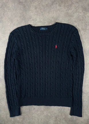 Pull En Col Rond Torsadé | Tressé Ralph Lauren Bleu Marine | Logo Brodé Rouge | Taille L Femme, marca: Ralph Lauren, estado: Muy bueno, tamaño: L, 52,90 €, 56,25 € Protección al comprador incluida