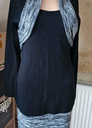 robe hivers en laine noire et grise, merk: Bonprix, staat: Heel goed, maat: M / 38 / 10, € 8,00, € 9,10 inclusief Kopersbescherming