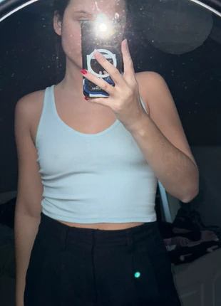 Crop top bleu clair pimkie, marque: Pimkie, état: Très bon état, taille: S / 36 / 8, 2,00 €, 2,80 € Protection acheteurs incluse